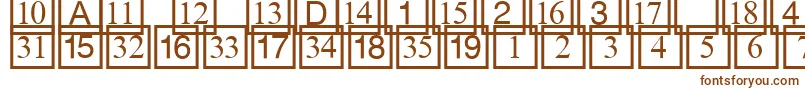 Cdnumbers Font – Brown Fonts on White Background