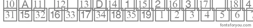 Cdnumbers-fontti – harmaat kirjasimet valkoisella taustalla