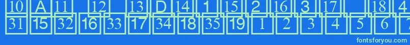 Cdnumbers Font – Green Fonts on Blue Background