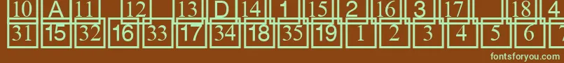 Cdnumbers Font – Green Fonts on Brown Background