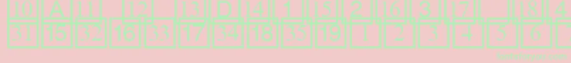 Cdnumbers Font – Green Fonts on Pink Background