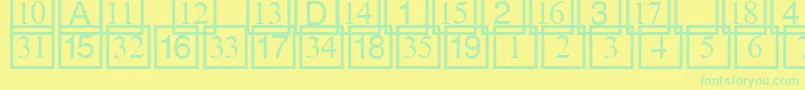 Cdnumbers-fontti – vihreät fontit keltaisella taustalla