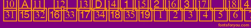 フォントCdnumbers – 紫色の背景にオレンジのフォント