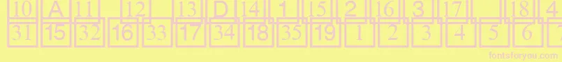 Fonte Cdnumbers – fontes rosa em um fundo amarelo