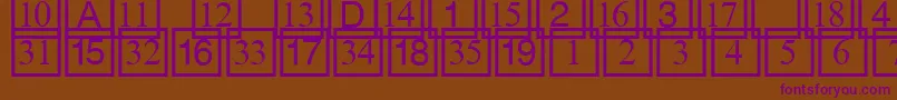 Cdnumbers Font – Purple Fonts on Brown Background