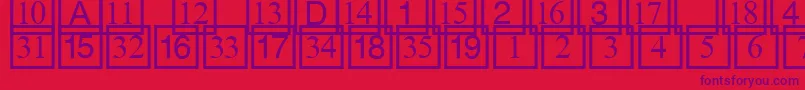 Cdnumbers Font – Purple Fonts on Red Background