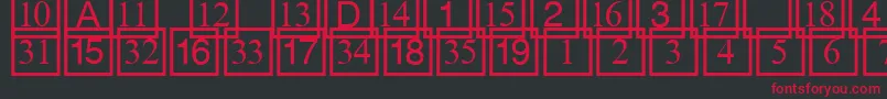 フォントCdnumbers – 黒い背景に赤い文字