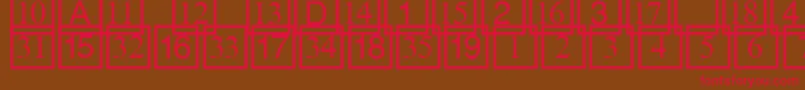 Cdnumbers Font – Red Fonts on Brown Background