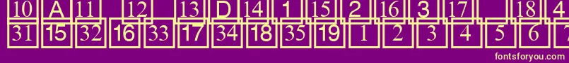 フォントCdnumbers – 紫の背景に黄色のフォント