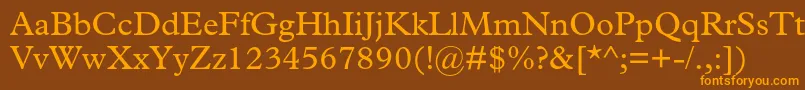 Fonte Plantinstd – fontes laranjas em um fundo marrom