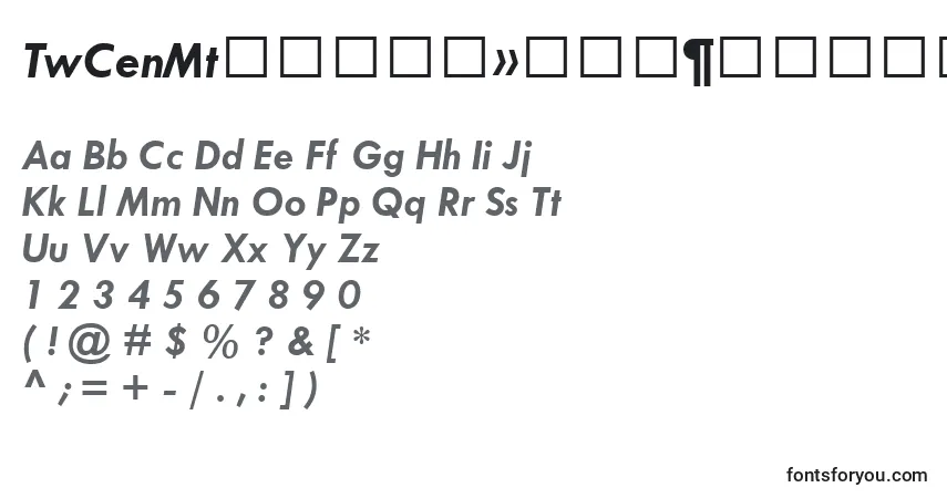 TwCenMtРџРѕР»СѓР¶РёСЂРЅС‹Р№РљСѓСЂСЃРёРІ Font – alphabet, numbers, special characters