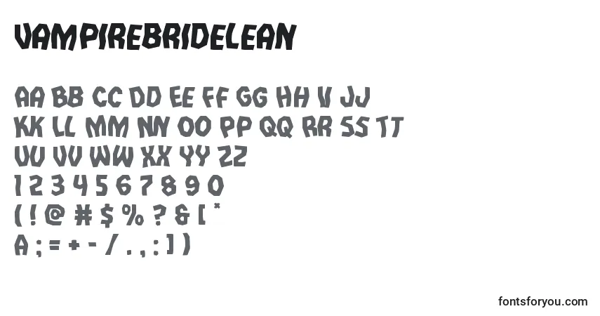 Czcionka Vampirebridelean – alfabet, cyfry, specjalne znaki