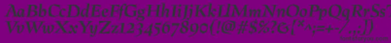 PreissigBolditalic-Schriftart – Schwarze Schriften auf violettem Hintergrund