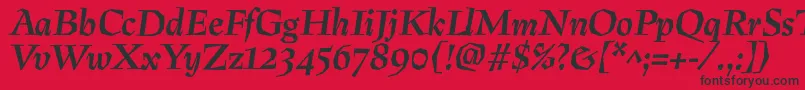 PreissigBolditalic Font – Black Fonts on Red Background