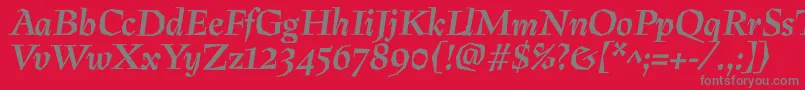 PreissigBolditalic Font – Gray Fonts on Red Background