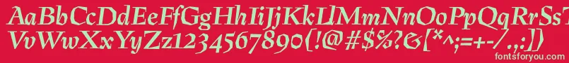 PreissigBolditalic Font – Green Fonts on Red Background