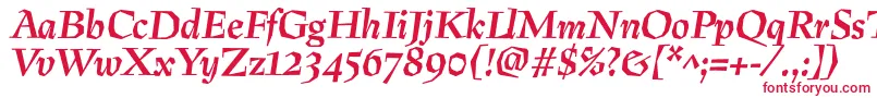 PreissigBolditalic Font – Red Fonts on White Background