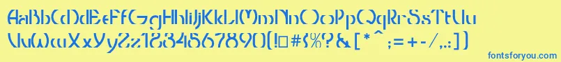 Czcionka Thresholdcp – niebieskie czcionki na żółtym tle