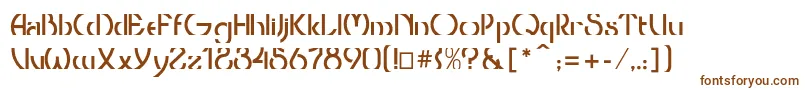 フォントThresholdcp – 白い背景に茶色のフォント