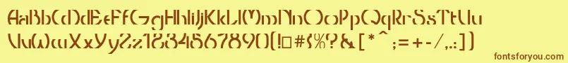 Thresholdcp Font – Brown Fonts on Yellow Background