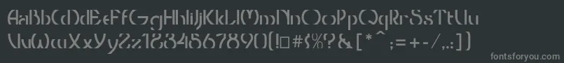 フォントThresholdcp – 黒い背景に灰色の文字