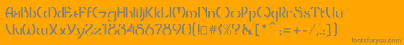 Thresholdcp-Schriftart – Graue Schriften auf orangefarbenem Hintergrund