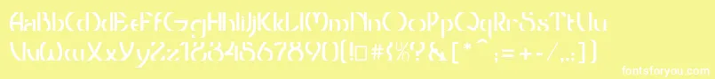 フォントThresholdcp – 黄色い背景に白い文字