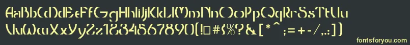 フォントThresholdcp – 黒い背景に黄色の文字