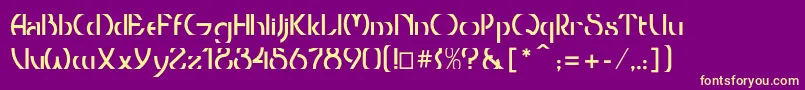 フォントThresholdcp – 紫の背景に黄色のフォント