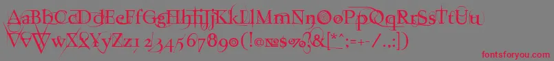 Tension Font – Red Fonts on Gray Background