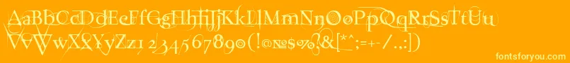 Tension Font – Yellow Fonts on Orange Background