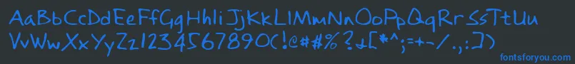 Шрифт Lehn084 – синие шрифты на чёрном фоне