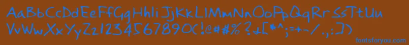 Lehn084-fontti – siniset fontit ruskealla taustalla