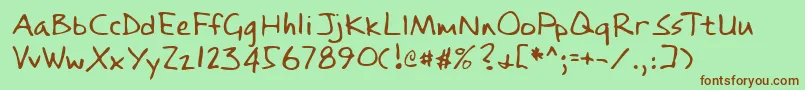 Шрифт Lehn084 – коричневые шрифты на зелёном фоне