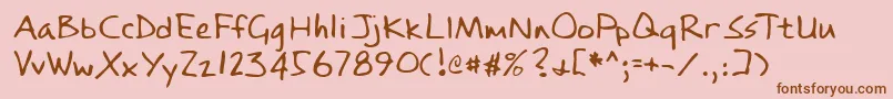 Lehn084-fontti – ruskeat fontit vaaleanpunaisella taustalla
