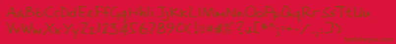 Lehn084-fontti – ruskeat fontit punaisella taustalla