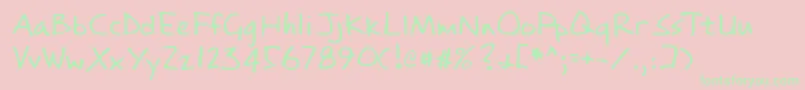 Lehn084-Schriftart – Grüne Schriften auf rosa Hintergrund