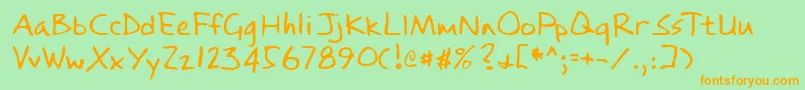 Шрифт Lehn084 – оранжевые шрифты на зелёном фоне