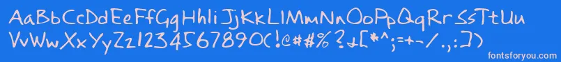 フォントLehn084 – ピンクの文字、青い背景