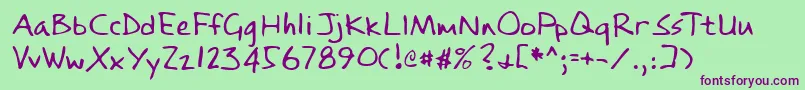 Шрифт Lehn084 – фиолетовые шрифты на зелёном фоне