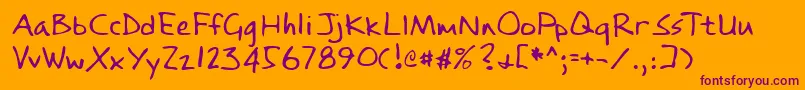 Lehn084-Schriftart – Violette Schriften auf orangefarbenem Hintergrund