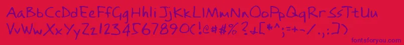 Lehn084-fontti – violetit fontit punaisella taustalla