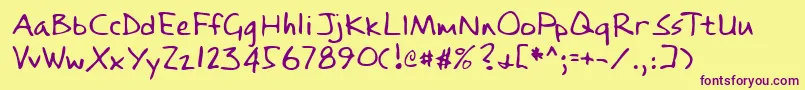 Шрифт Lehn084 – фиолетовые шрифты на жёлтом фоне
