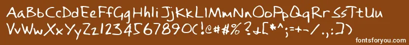 Lehn084-fontti – valkoiset fontit ruskealla taustalla