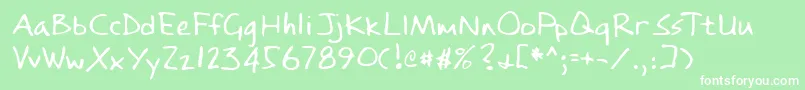 Шрифт Lehn084 – белые шрифты на зелёном фоне
