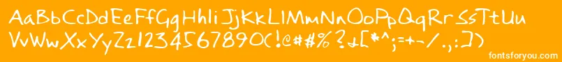 Lehn084-Schriftart – Weiße Schriften auf orangefarbenem Hintergrund