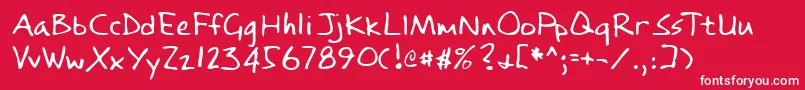 Lehn084-Schriftart – Weiße Schriften auf rotem Hintergrund