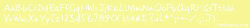 Шрифт Lehn084 – белые шрифты на жёлтом фоне