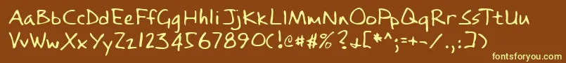 Шрифт Lehn084 – жёлтые шрифты на коричневом фоне