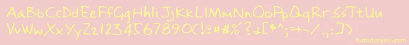 Lehn084-Schriftart – Gelbe Schriften auf rosa Hintergrund